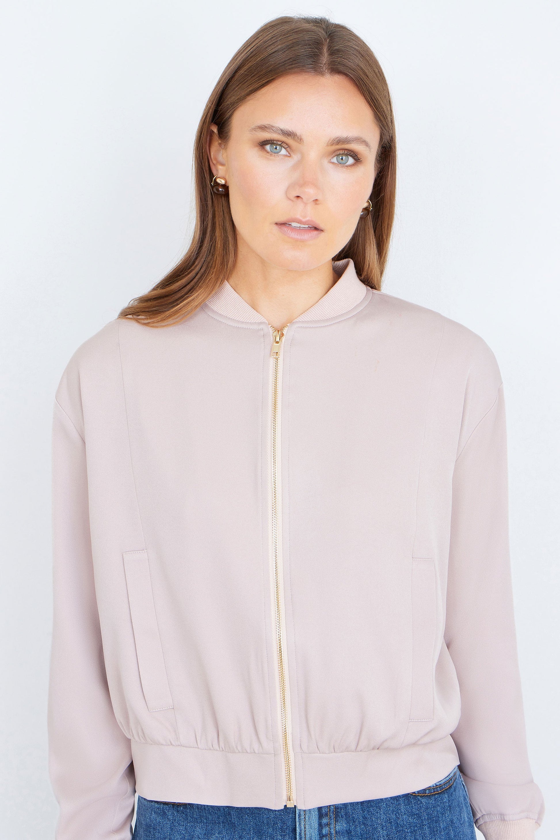 Yumi Stone Relaxed Lightweight Bomber Jacket