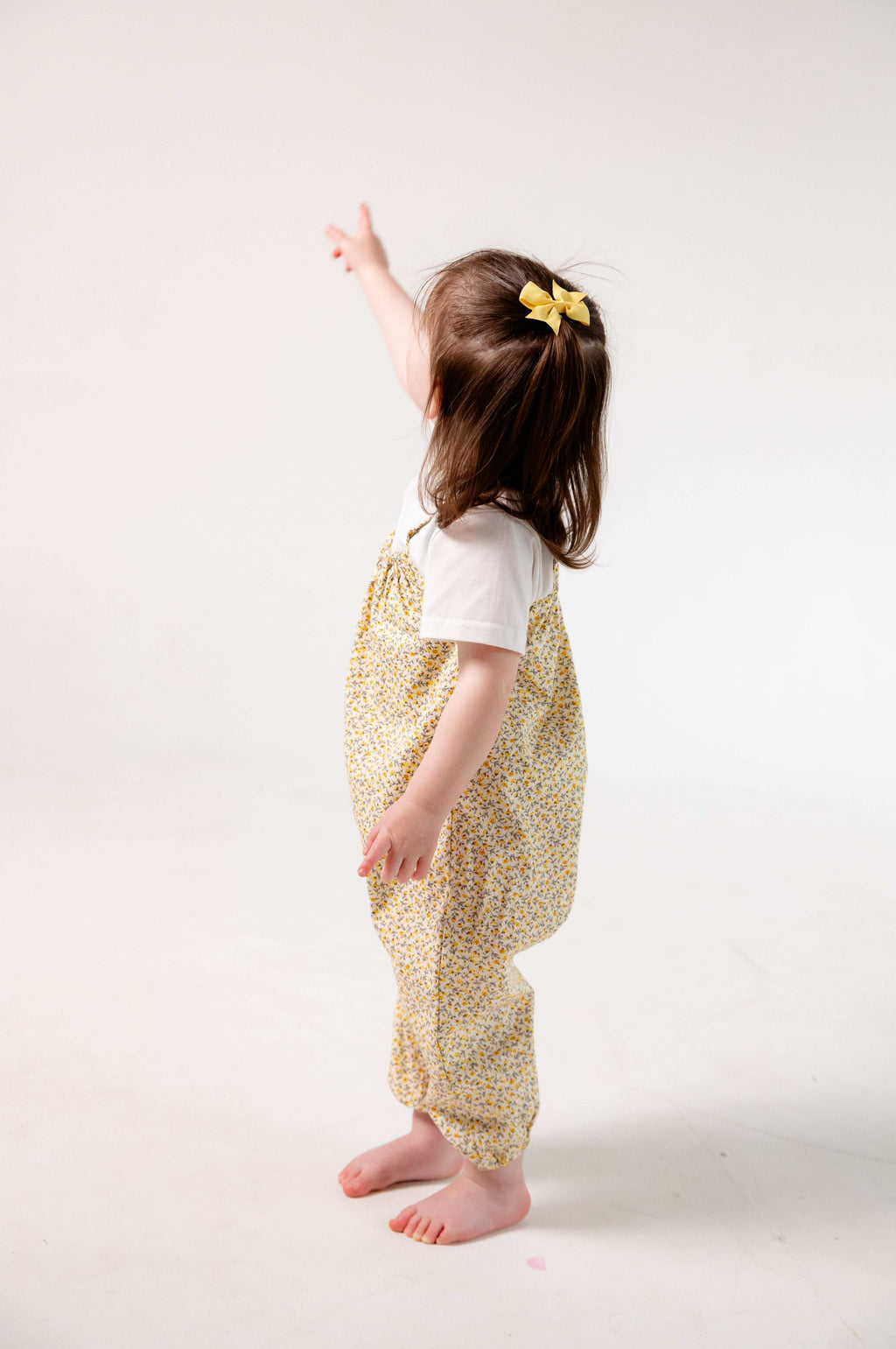 Yellow Floral Cotton Romper for Kids