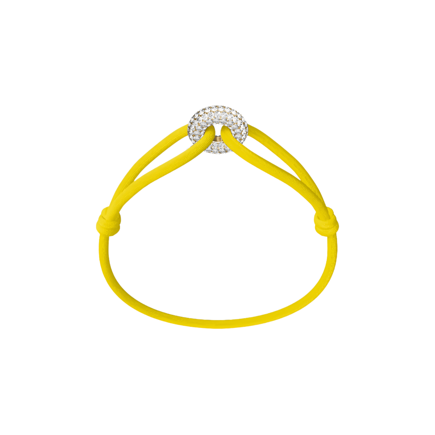 Golden Pave Cord Bracelet with Lab Diamonds