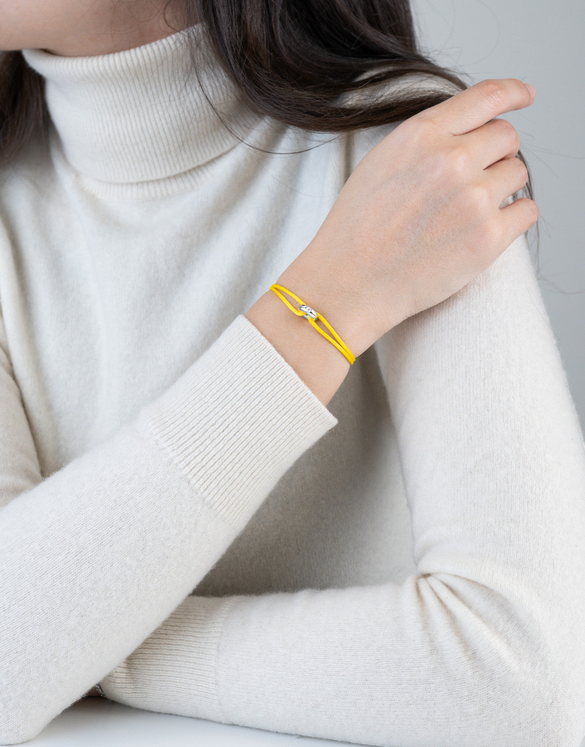 Mini Silver Diamond Cord Bracelet