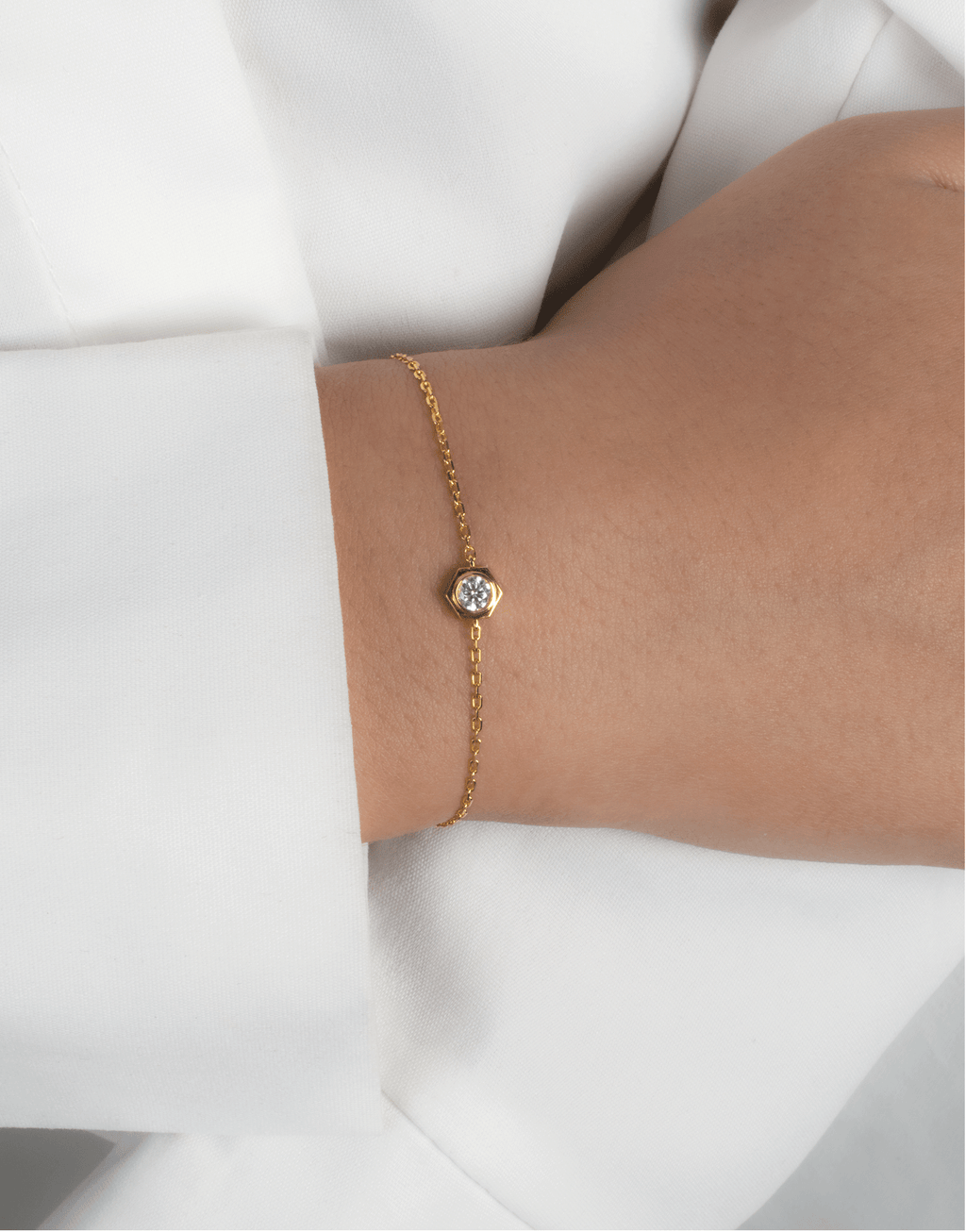 Unity Moissanite Bracelet in Sterling Silver and Gold