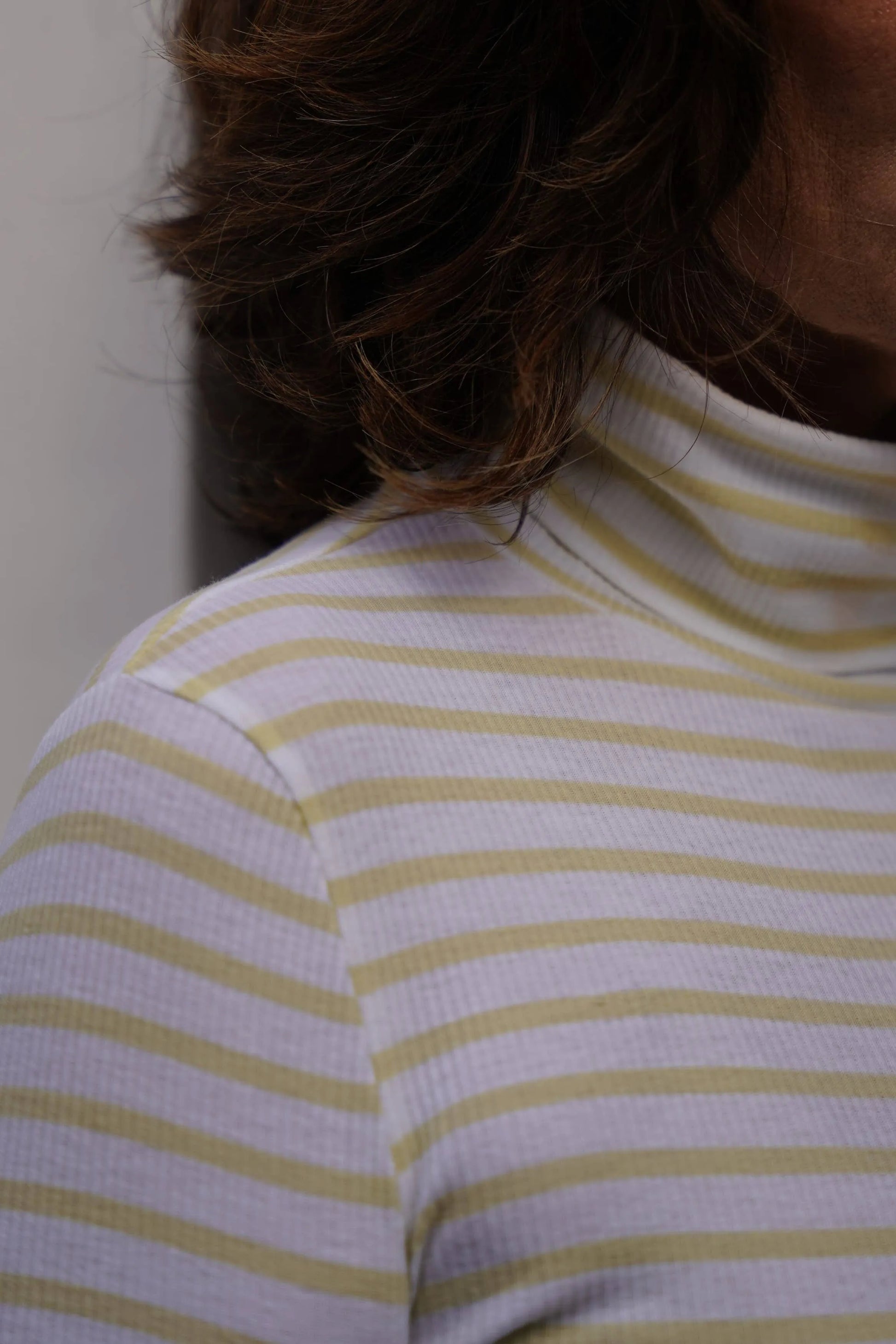 Striped Cotton Roll Neck Long Sleeve