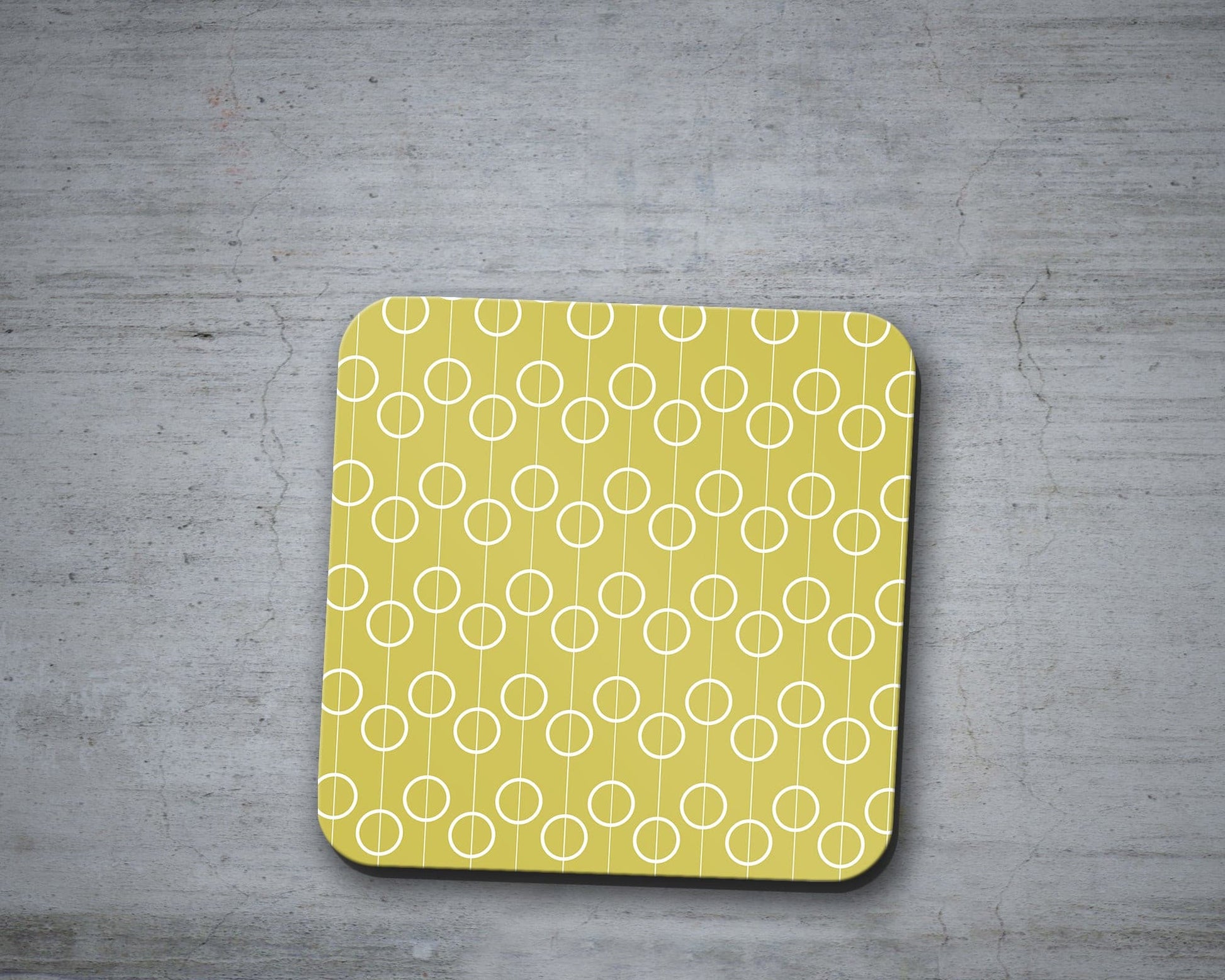 Yellow Retro Geometric Circles Placemats, Set of 4 or Set of 6