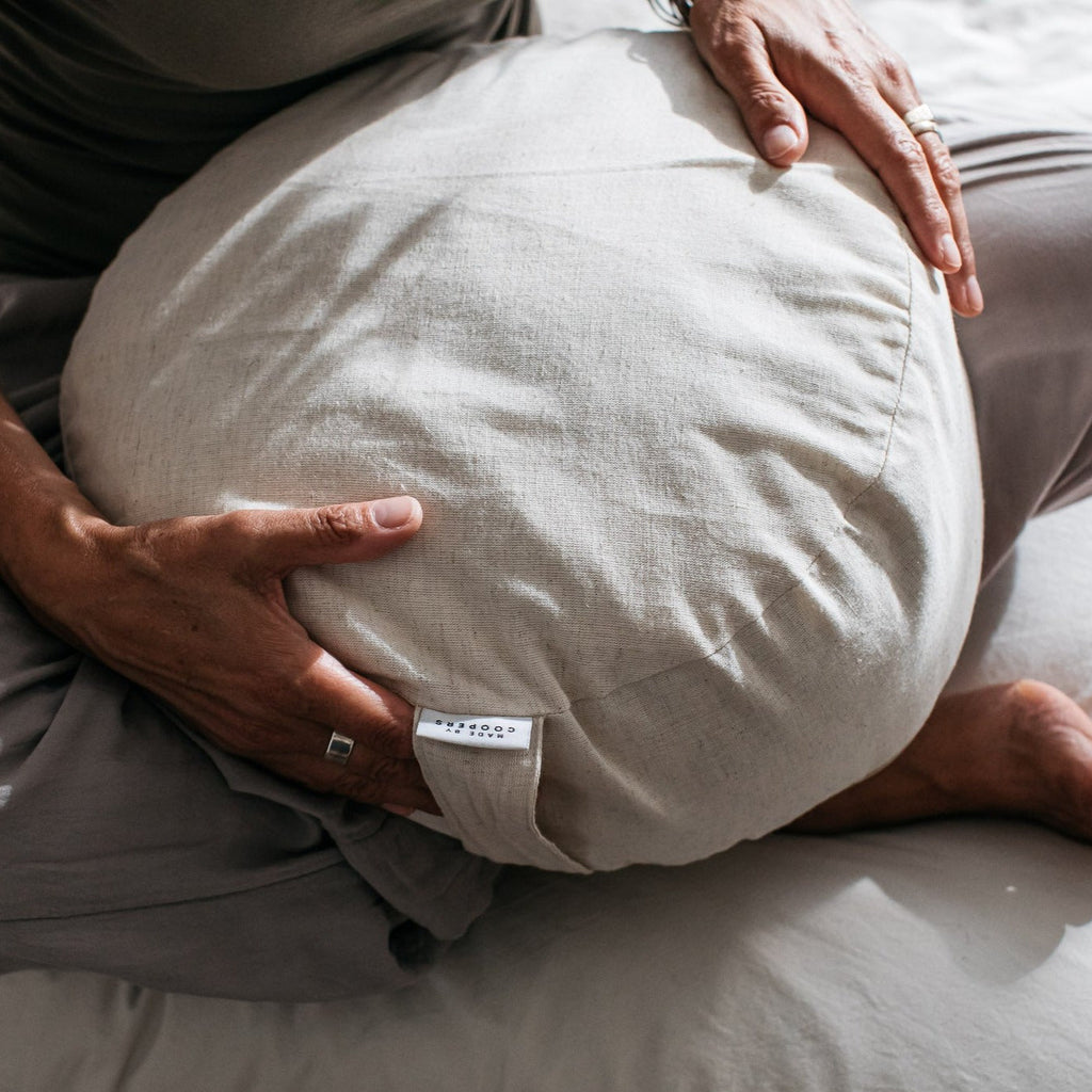 Natural Linen Meditation and Yoga Cushion