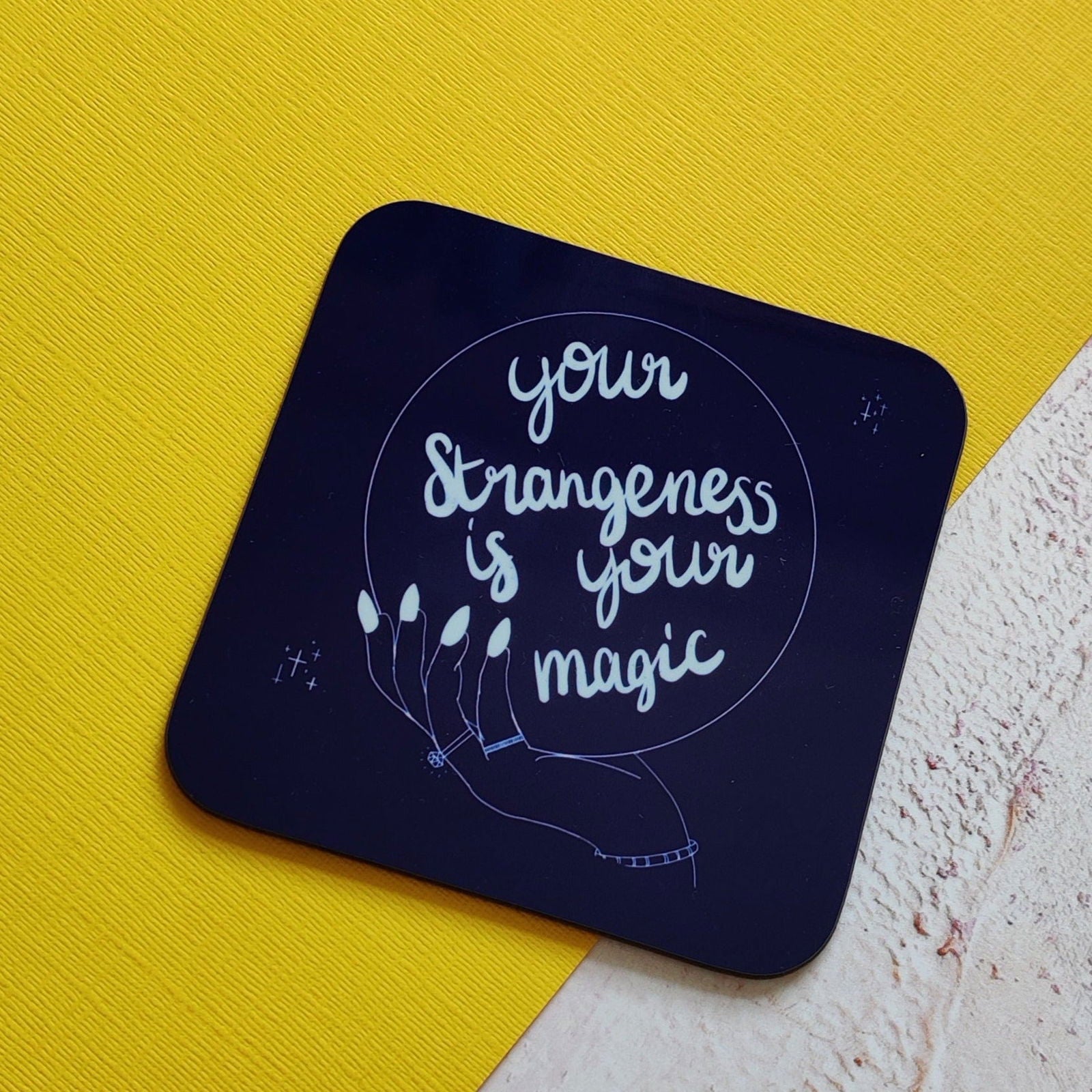 Your Strangeness is Your Magic Square Coaster