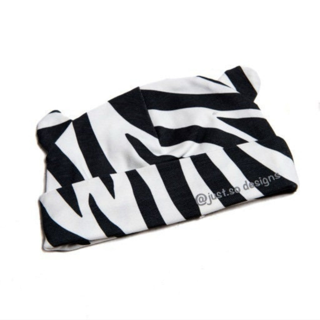Zebra Print Newborn Hat