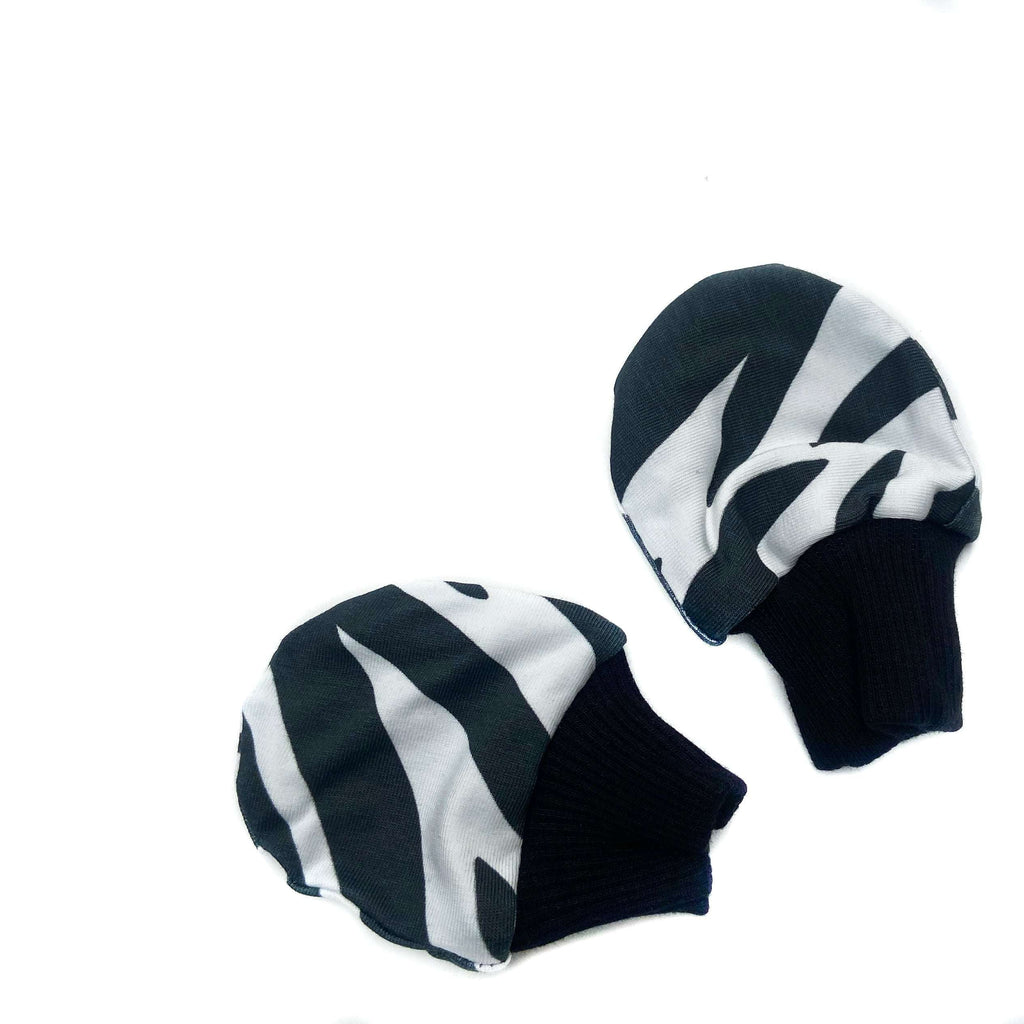 Zebra Print Baby Mittens for Newborns and Infants
