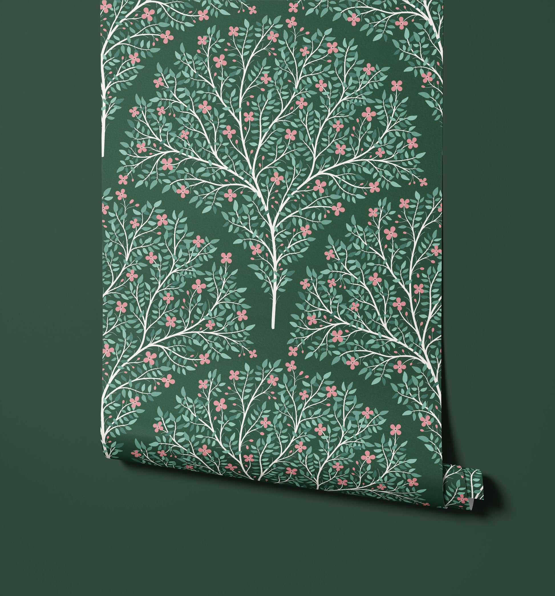 Red Flower Green Leaf Wallpaper