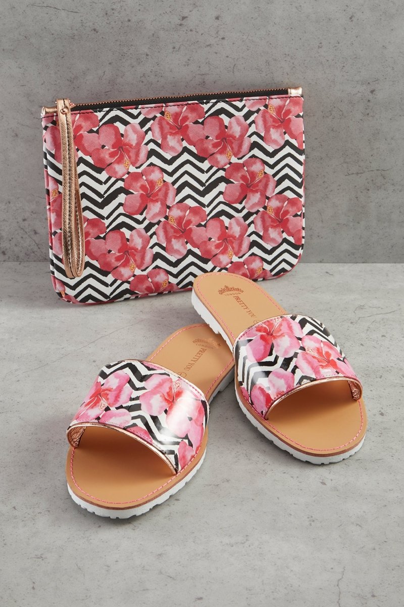 Zig Zag Printed Slide & Clutch Set