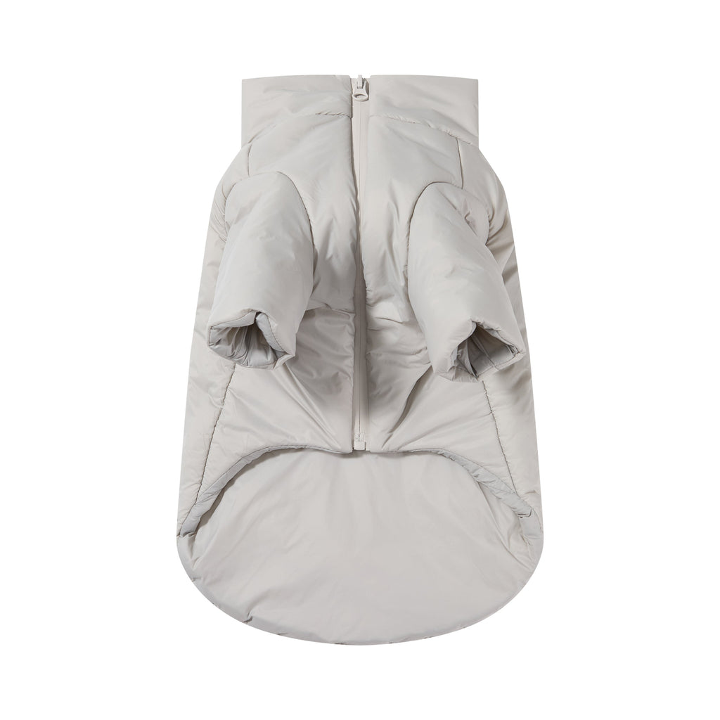 Light Grey Zip Up Puffer Jacket