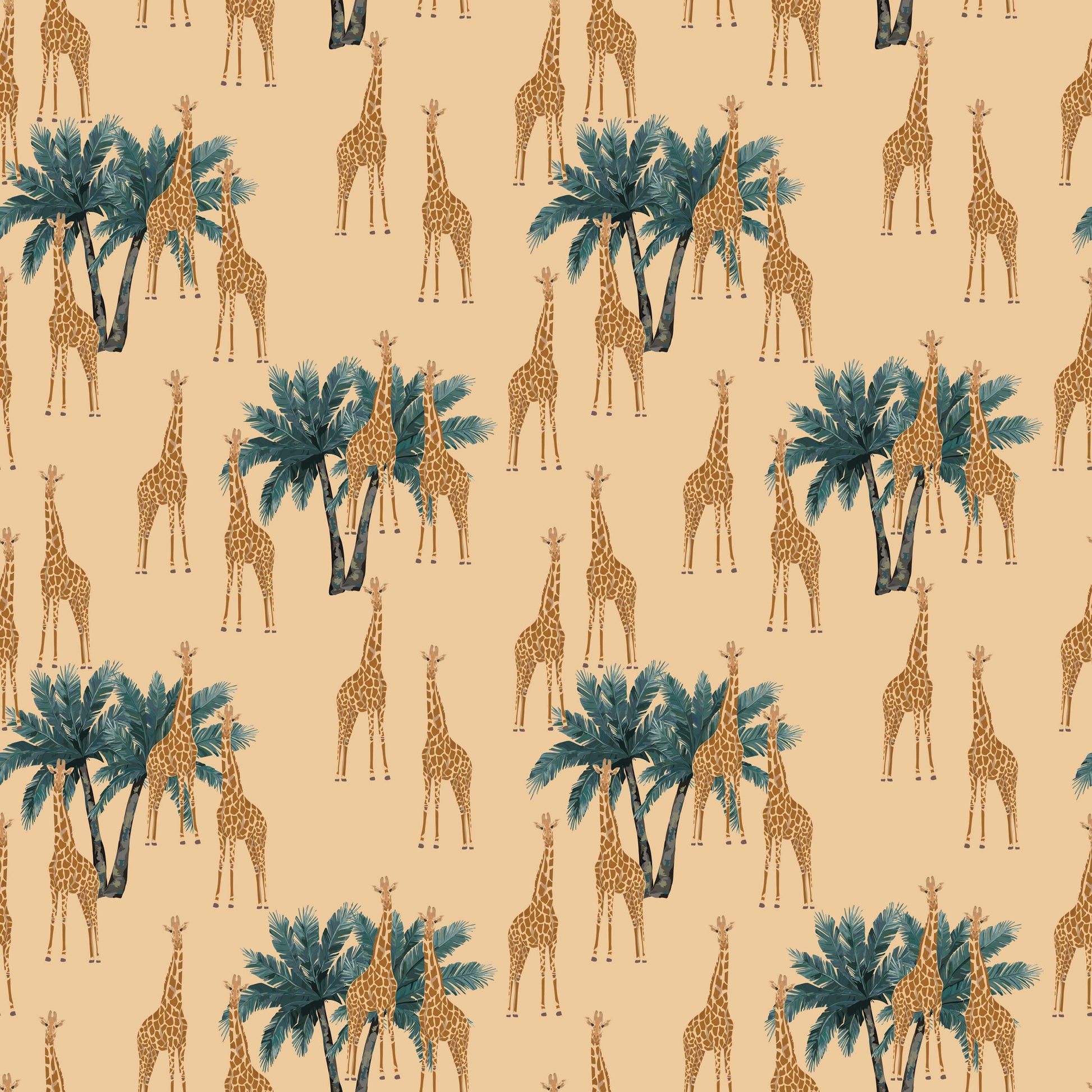 Zohra Giraffe Pattern Wallpaper