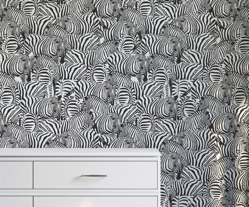 Monochrome Zebra Wallpaper