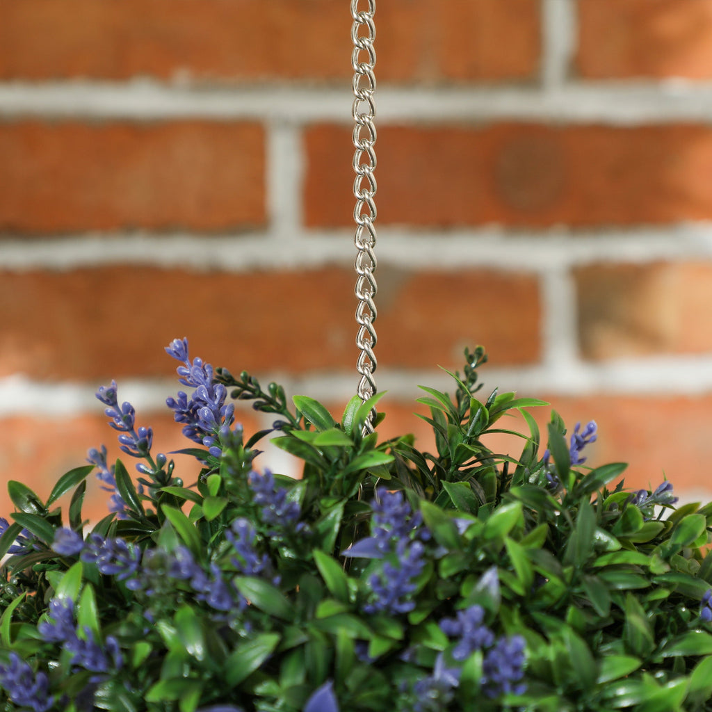 Set of 2 Purple Artificial Topiary Balls with UV Protected Leaves and Flowers