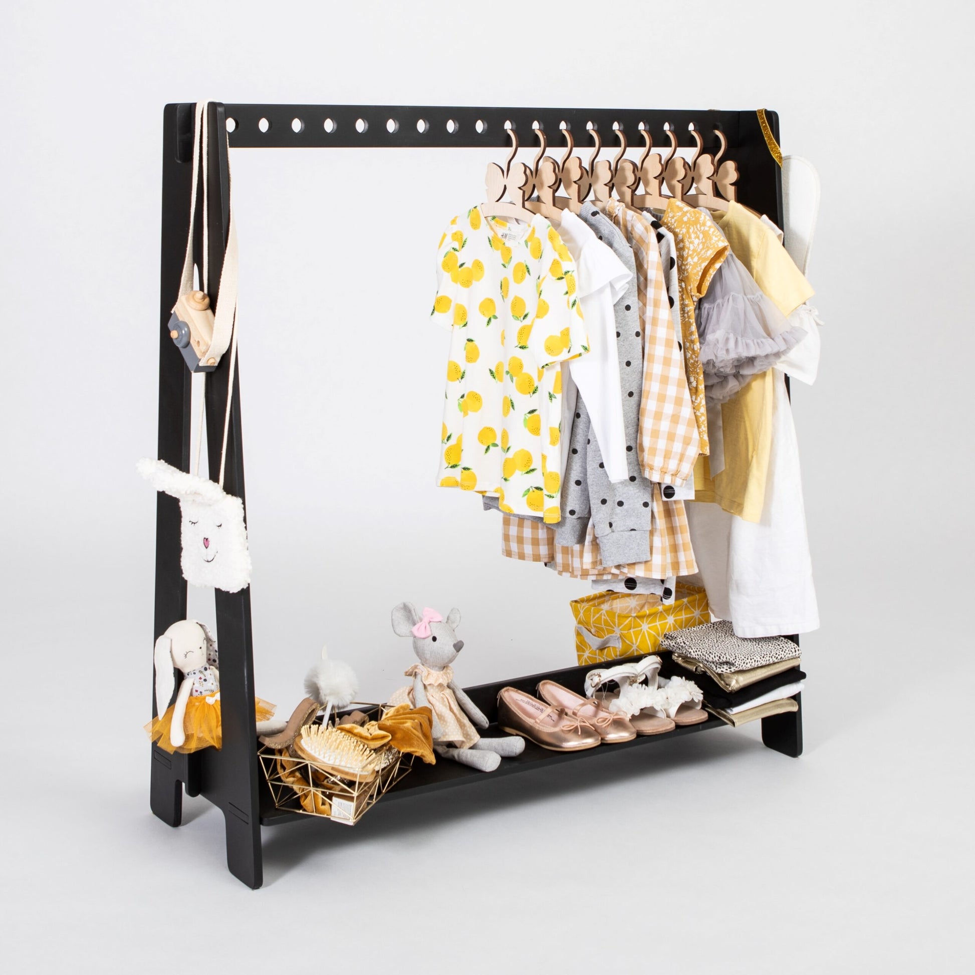Stylish Toddler Dress Up Rack – Montessori Inspired Organizer by Montessori House Bed at www.brixbailey.com