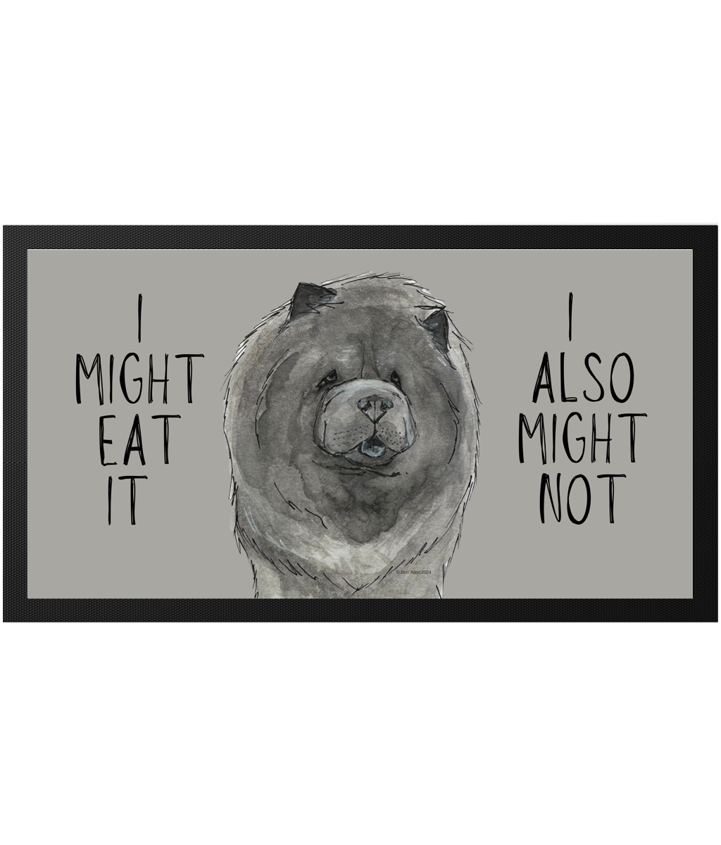 Blue Chow Chow Pet Bowl Mat
