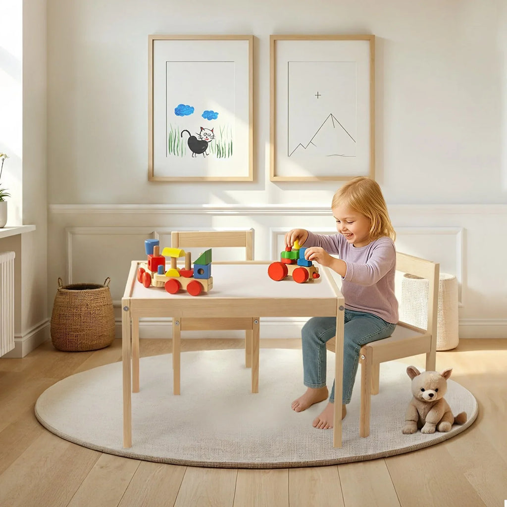 Montessori Wooden Table and Chair Set for Kids