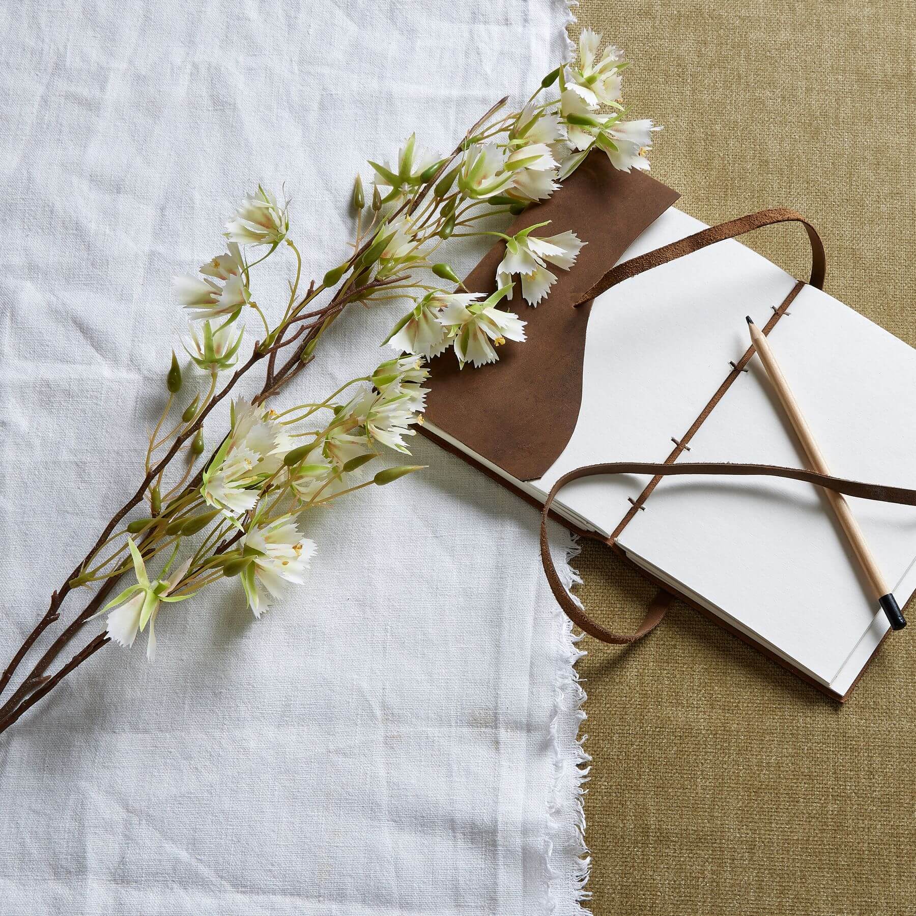 Lifelike artificial Elaeocarpus stem with finely textured green leaves, 100cm tall, for realistic floral arrangements by sostter at brixbailey.com