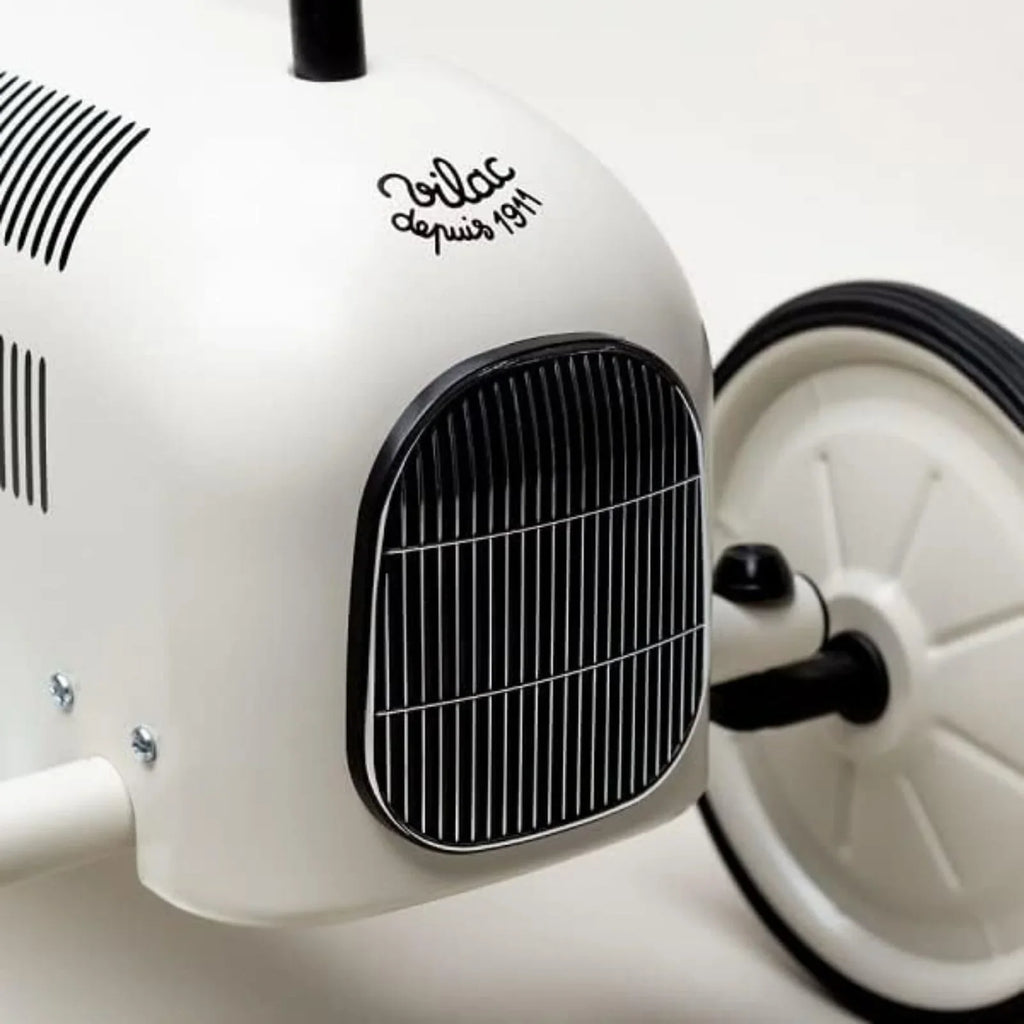 Off White Metal Ride On Car Toy