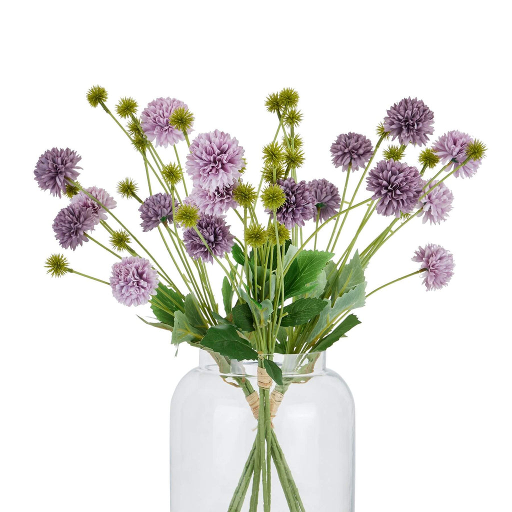 Deep purple artificial chrysanthemum bouquet with realistic plastic petals, 60cm tall for elegant home decor. by sostter at brixbailey.com