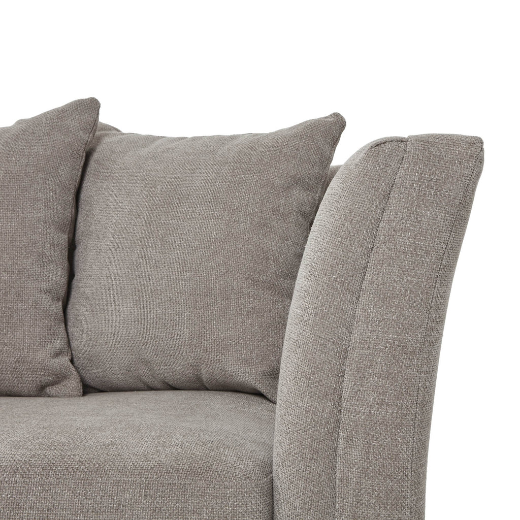Vesper Taupe three-seater sofa with plush cushions, solid wood frame, and elegant neutral-toned upholstery by RoomLondon at brixbailey.com
