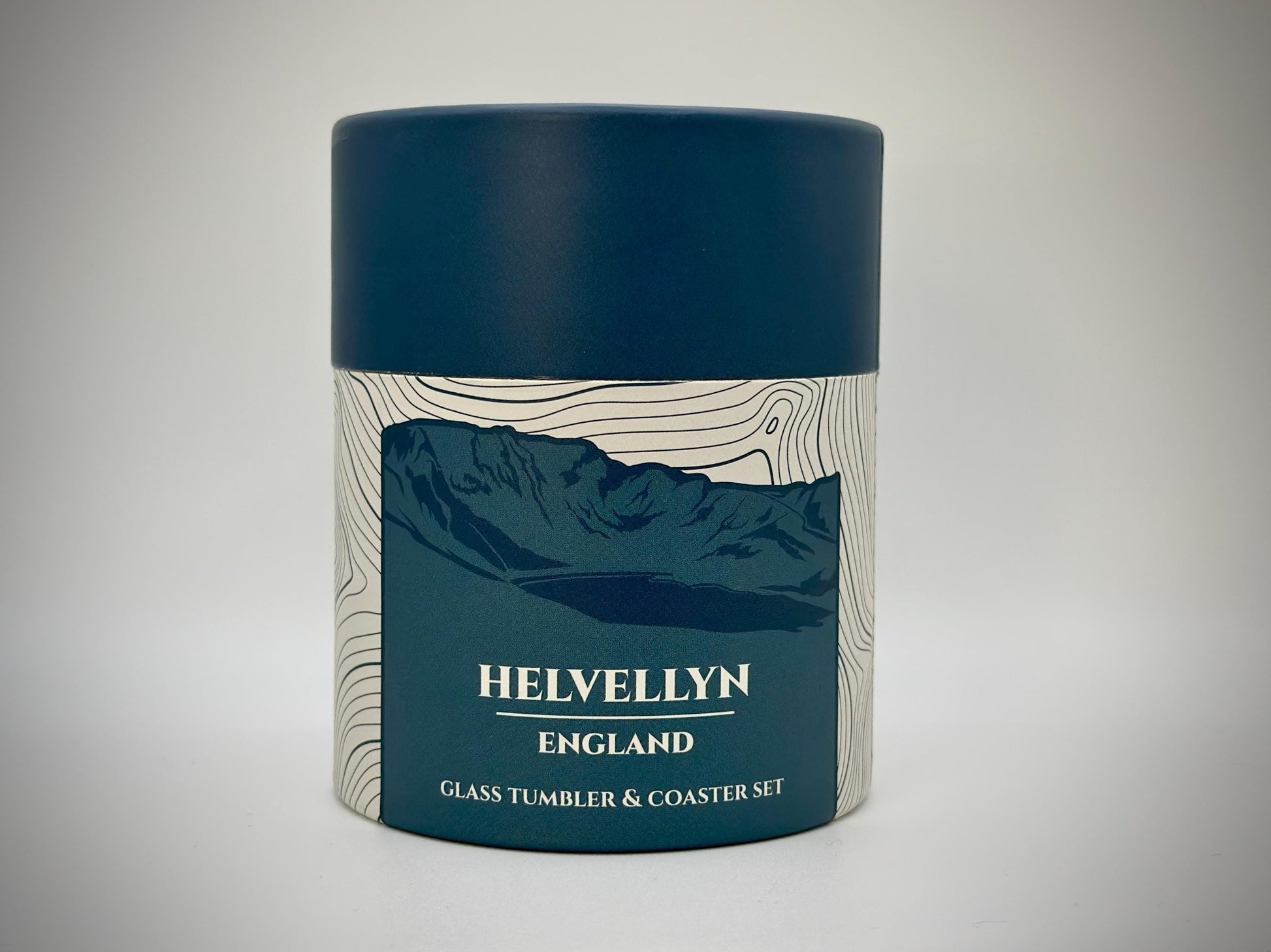 Helvellyn Glass Tumbler and Coaster Set Lake District Mountain Gift