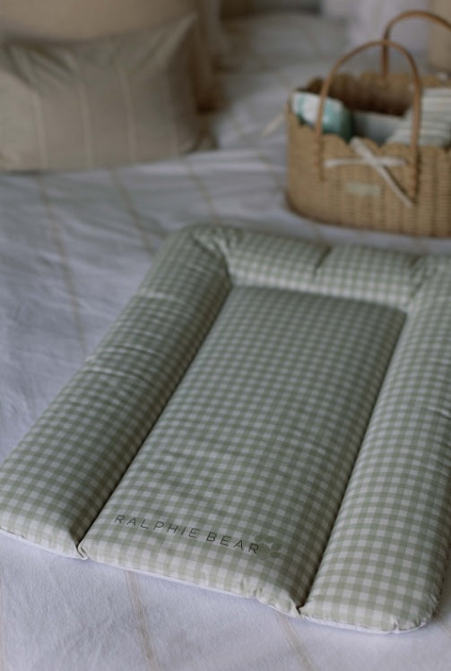 Gingham Sage Comfort Changing Mat