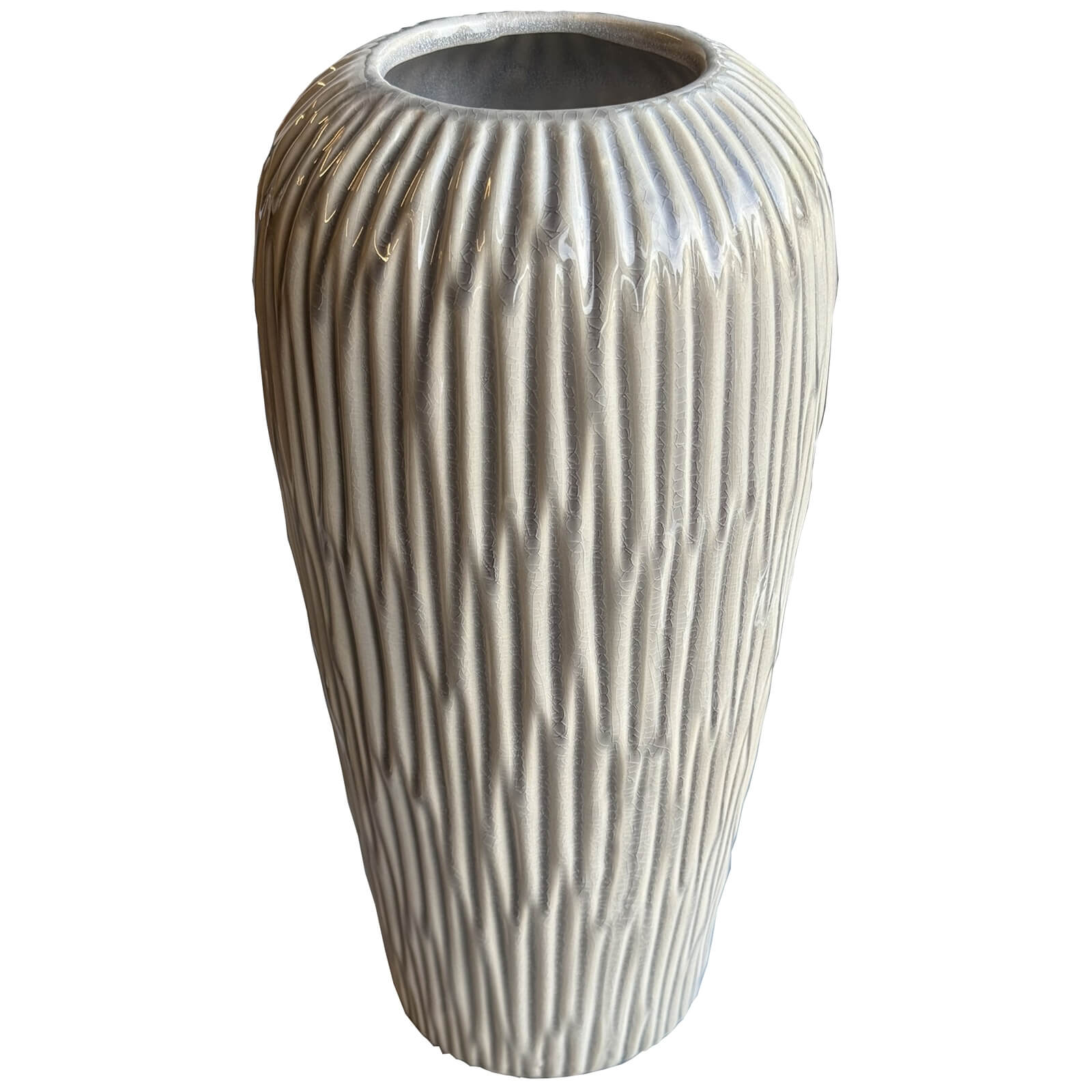 Handcrafted ceramic vase in earthy brown with fleck pattern, aged stone texture, from Pallida Collection by Sostter at brixbailey.com