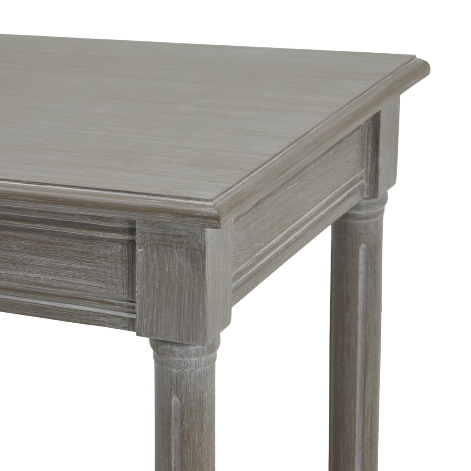 Handwoven rattan side table with tapered legs in soft grey, 60cm height, sustainable wood and modern design by RoomLondon at brixbailey.com
