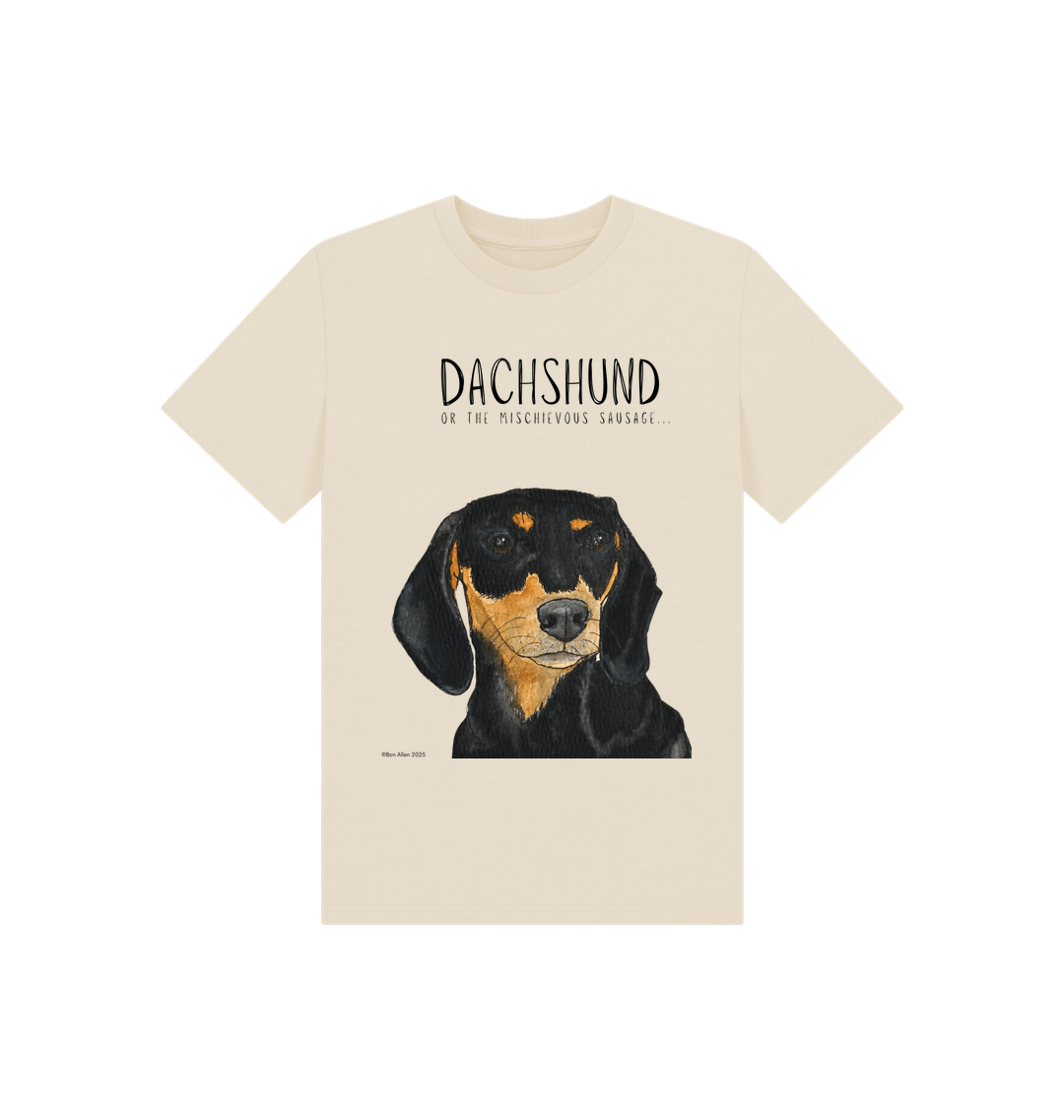 Mischievous Black and Tan Hot Dog Kids T-Shirt