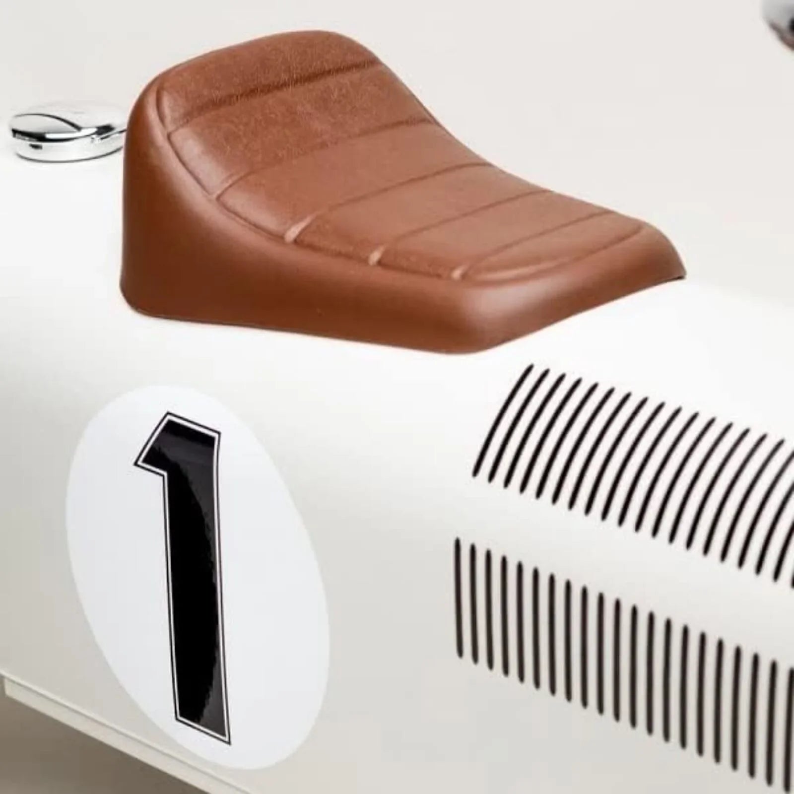 Off White Metal Ride On Car Toy