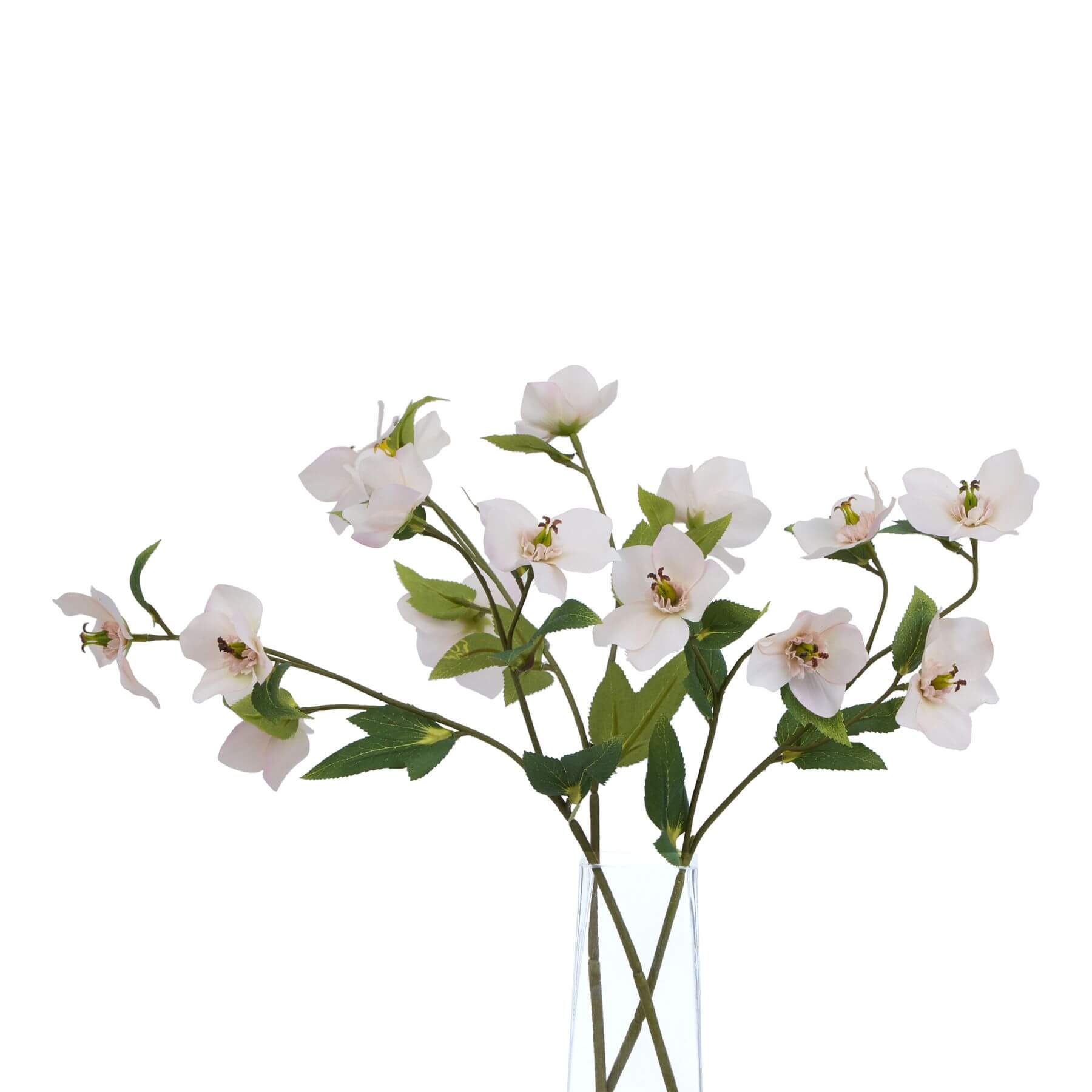 Lifelike hellebore stem, 47cm artificial flower with ruffled petals for timeless floral decor by sostter at brixbailey.com