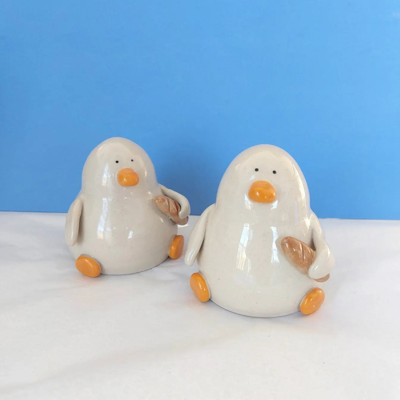 Ed with the Bread Ceramic Duck Ornament