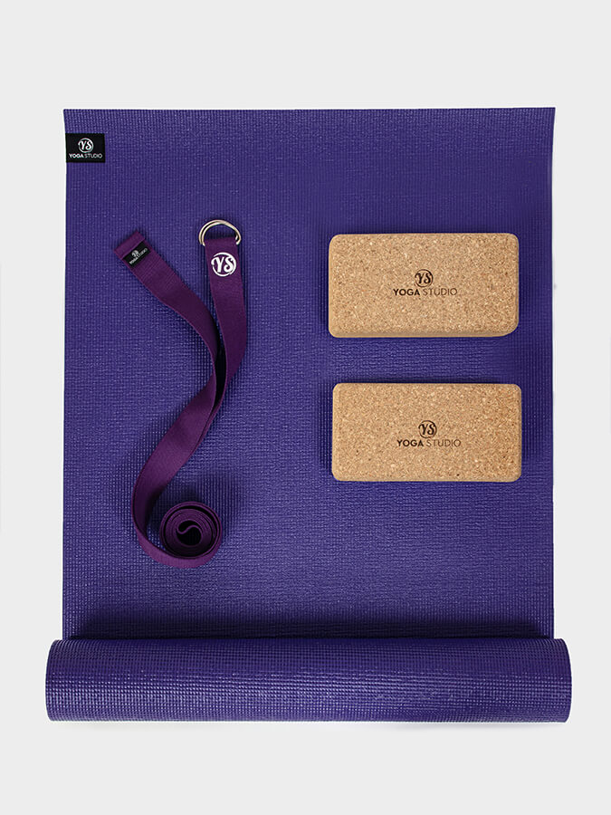 Starter Cork Yoga Set with Mat Blocks and Strap