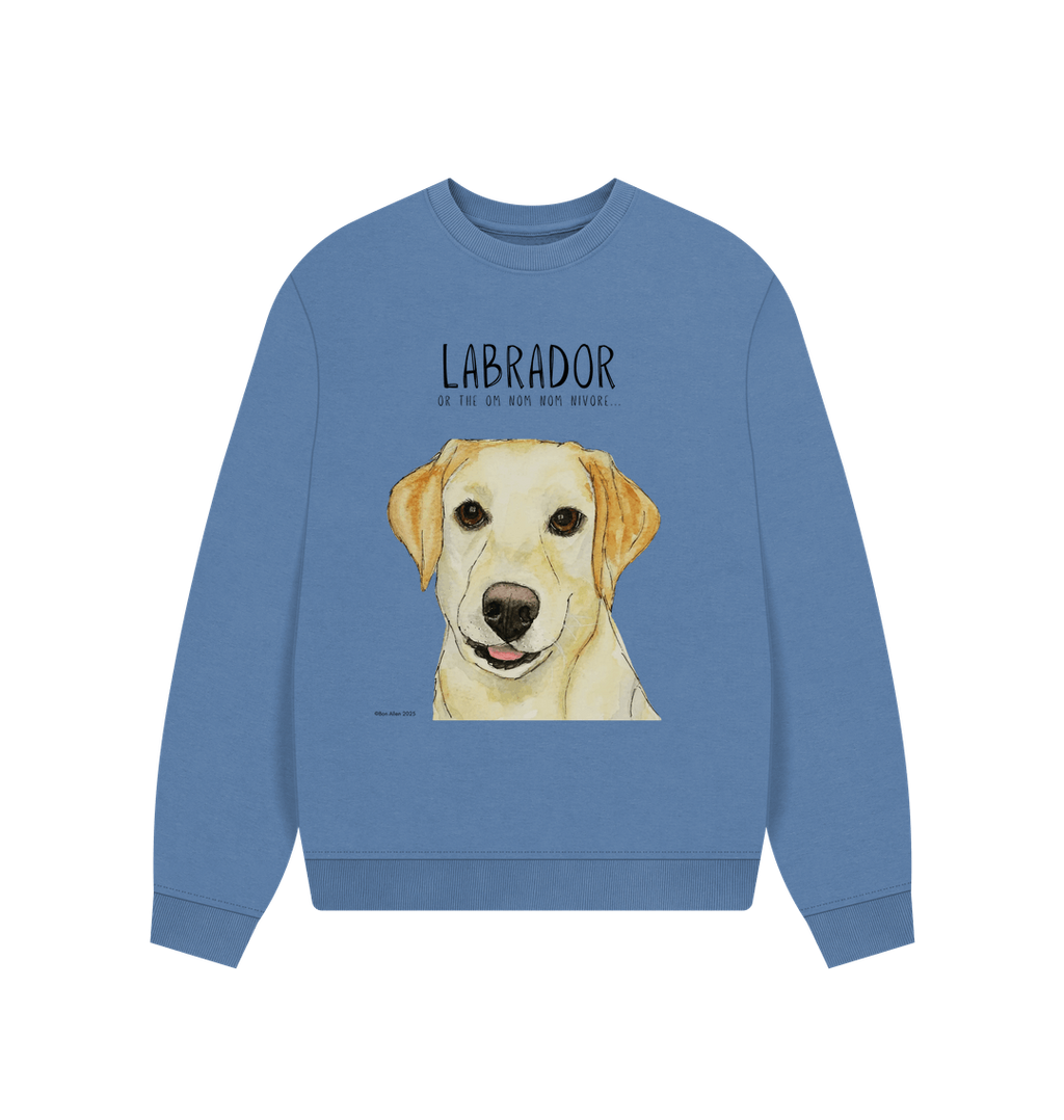 Will Sit for Snacks Yellow Labrador Oversized Sweatshirt