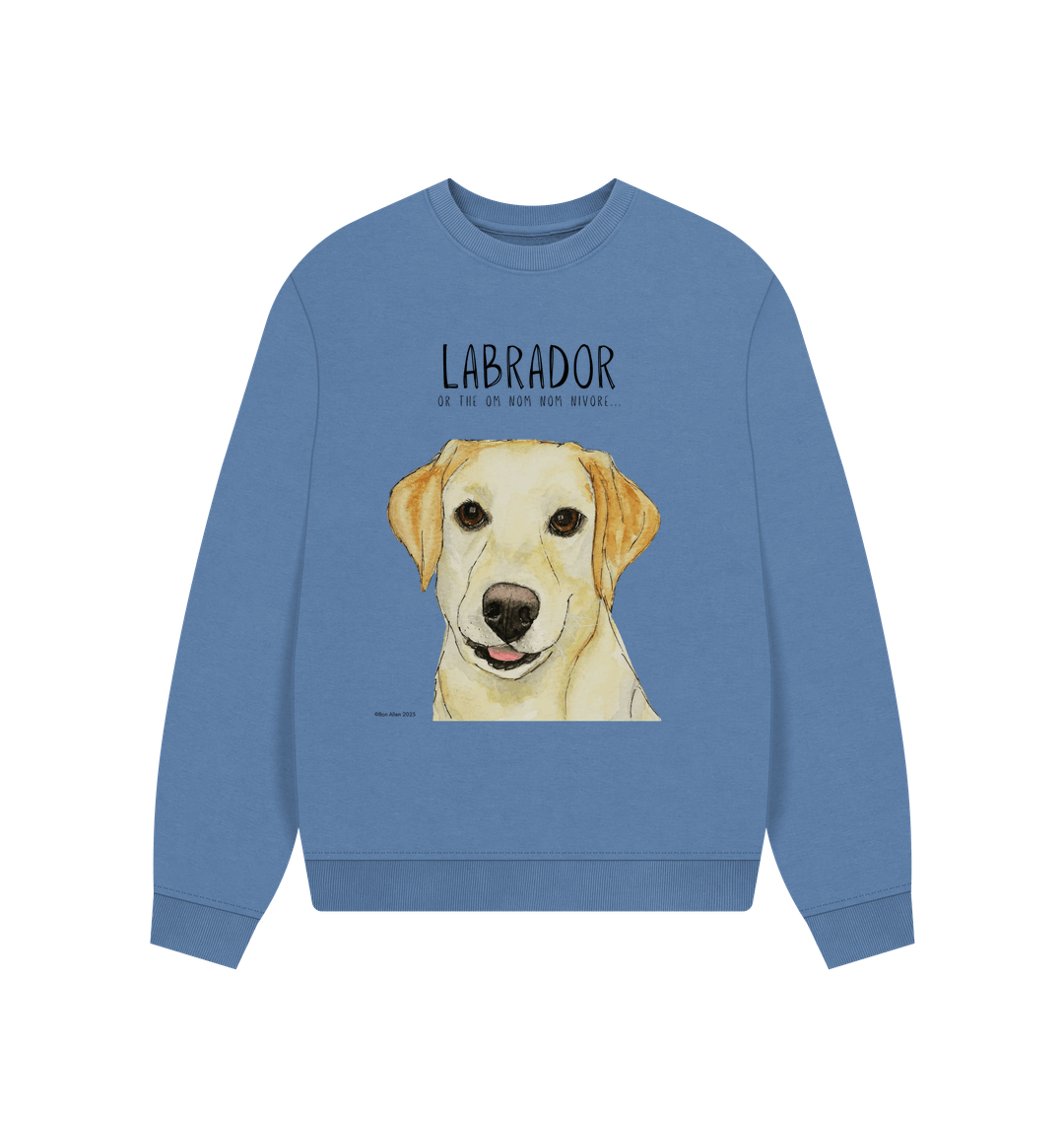 Will Sit for Snacks Yellow Labrador Oversized Sweatshirt
