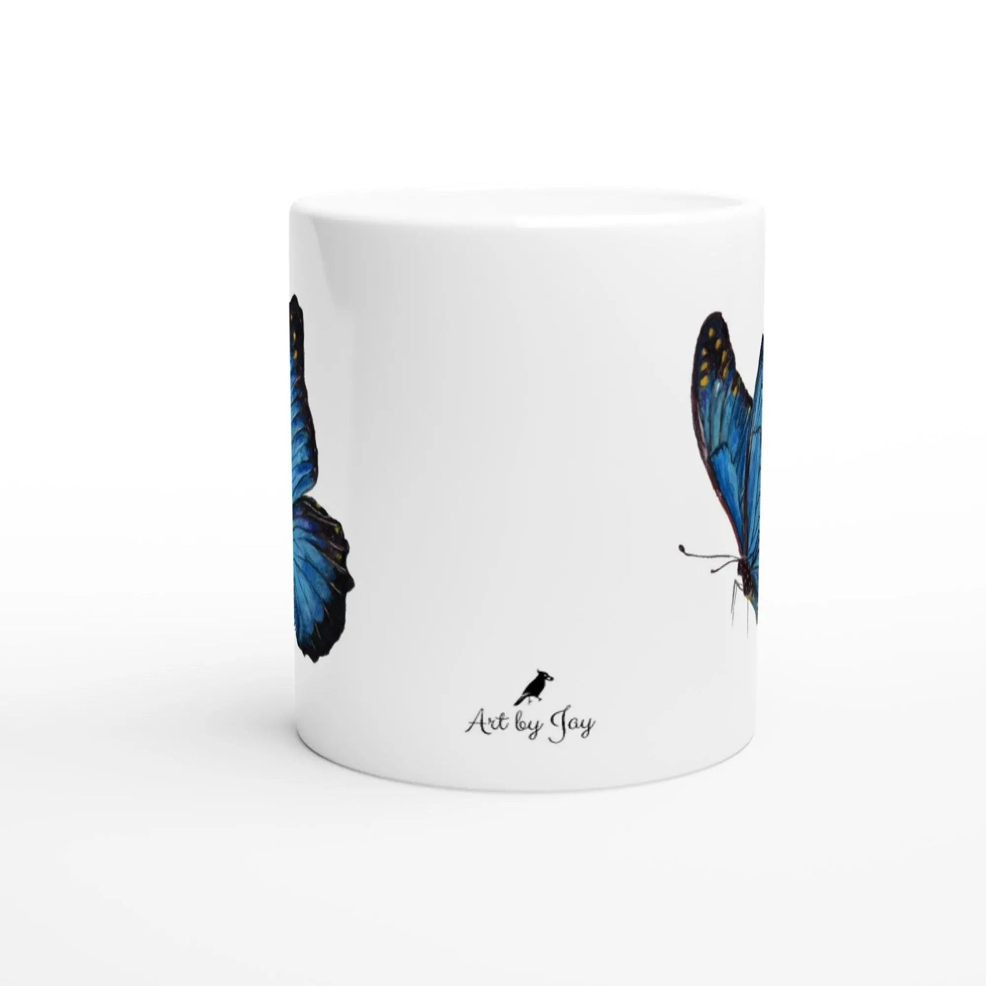 Blue Butterfly 11oz Ceramic Coffee Mug