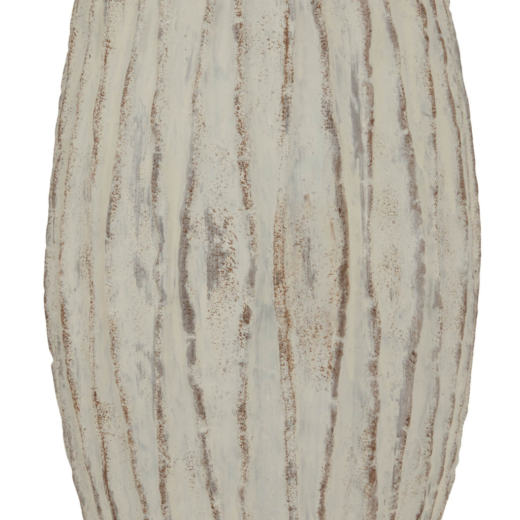White ceramic Lorenza large fin vase with geometric texture, 49cm tall, contemporary home decor centerpiece by Sostter at brixbailey.com