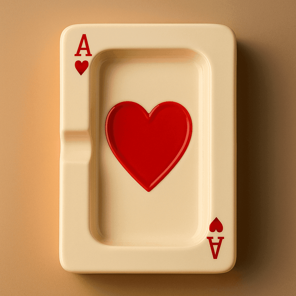 Ace of Hearts Ceramic Ashtray