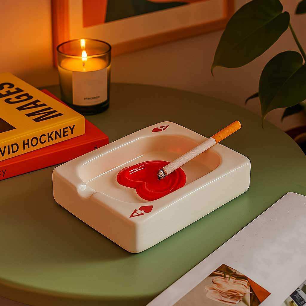 Ace of Hearts Ceramic Ashtray
