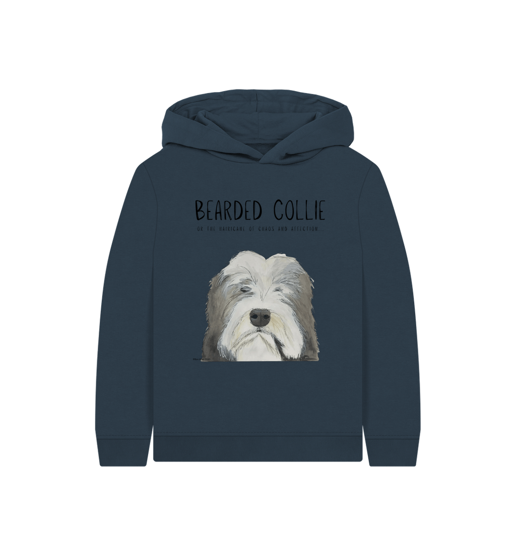 Bearded Collie Kids Hoodie in Organic Cotton