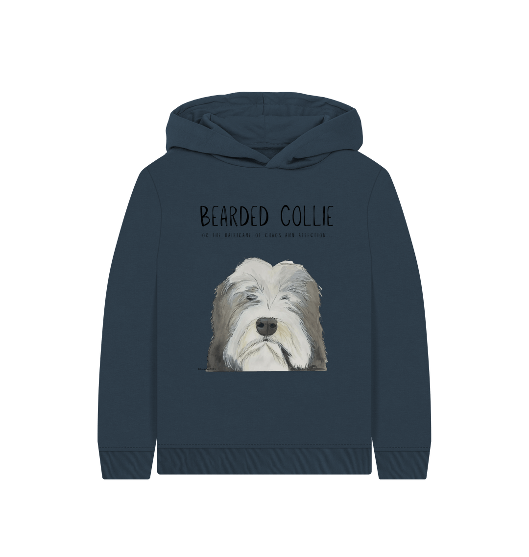 Bearded Collie Kids Hoodie in Organic Cotton