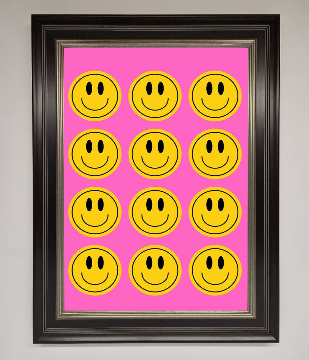 Acid Smile Faces Framed Poster