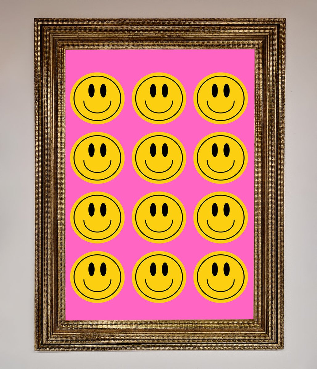 Acid Smile Faces Framed Poster