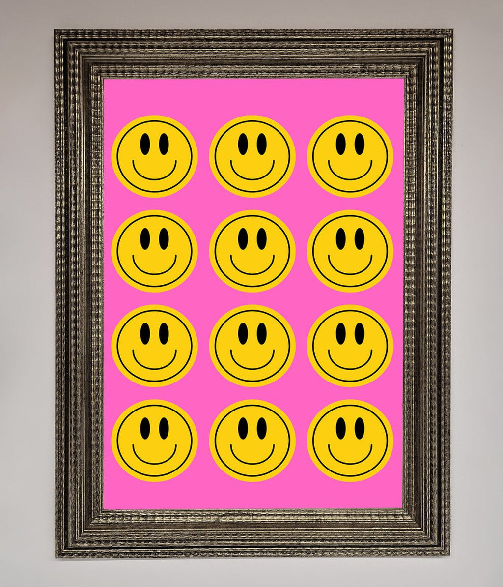 Acid Smile Faces Framed Poster