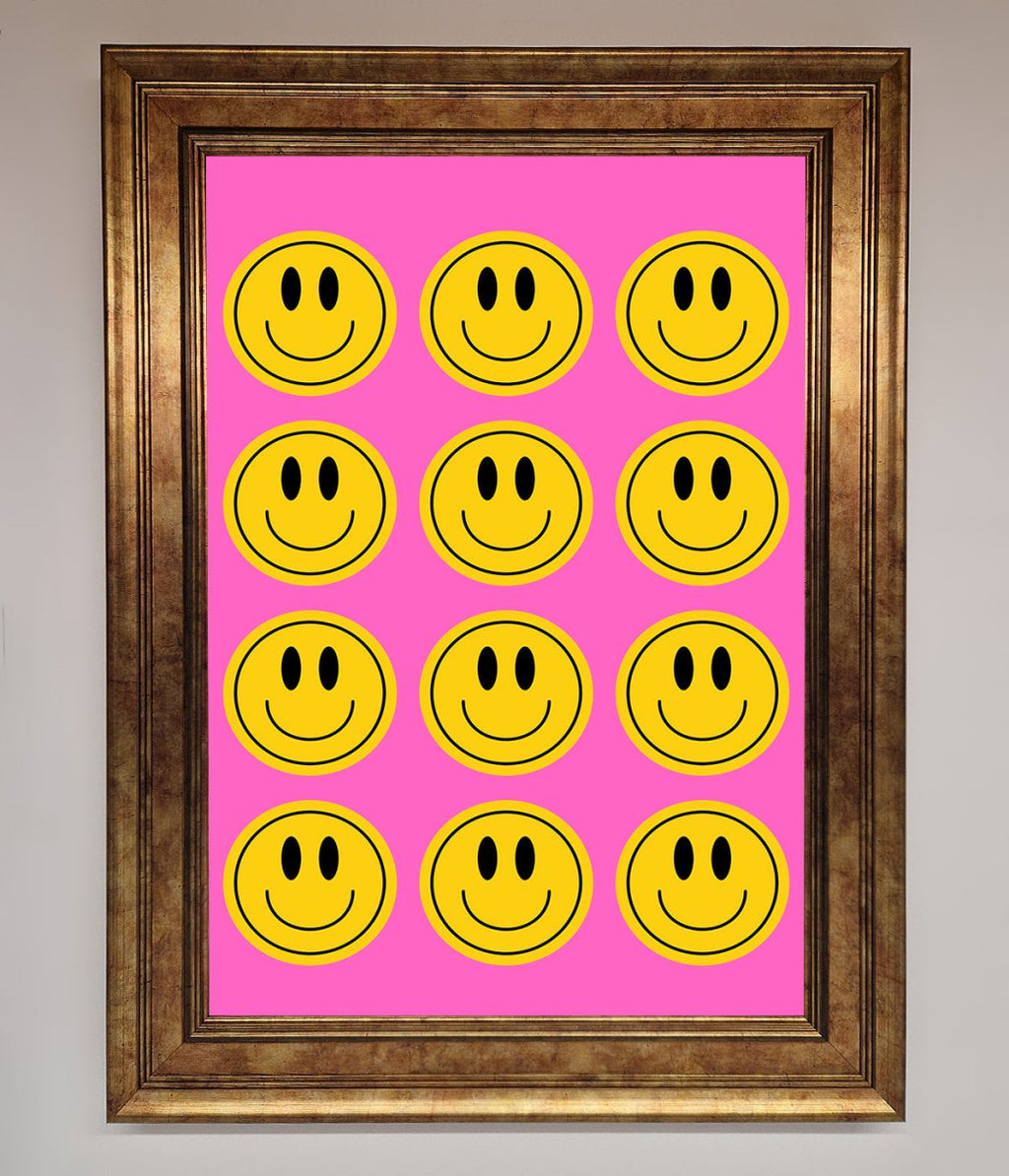 Acid Smile Faces Framed Poster
