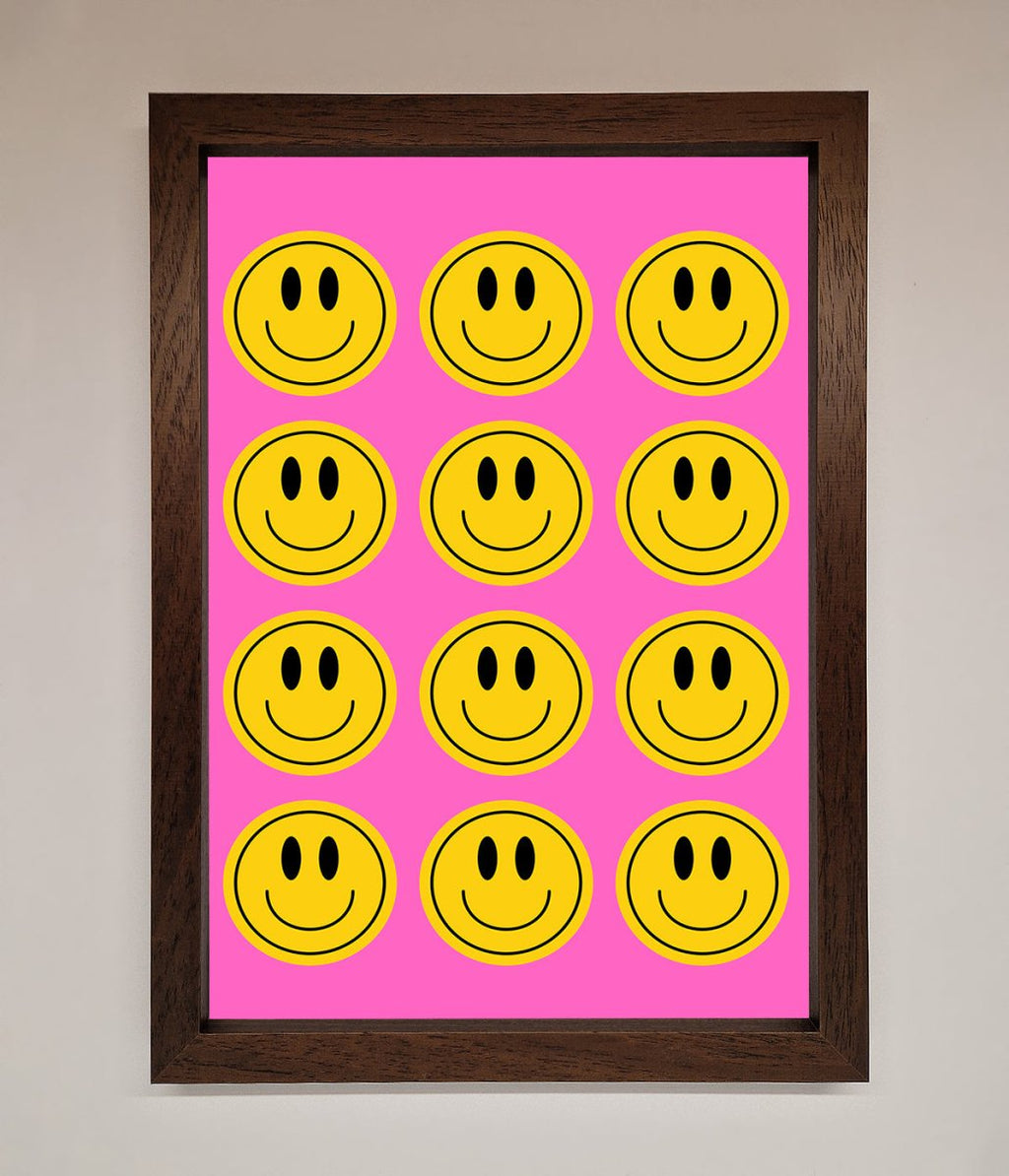 Acid Smile Faces Framed Poster