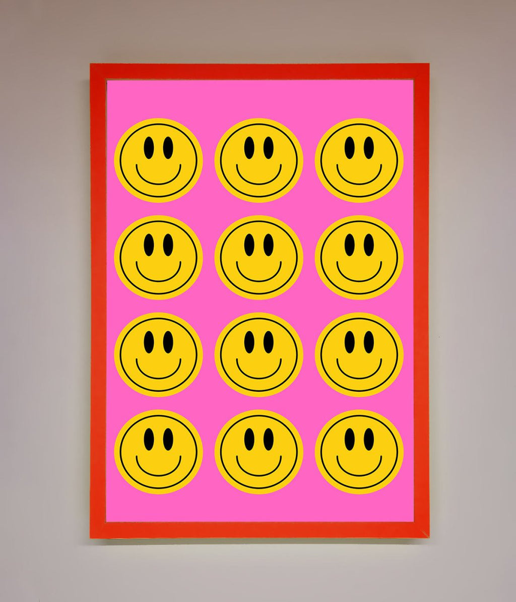 Acid Smile Faces Framed Poster