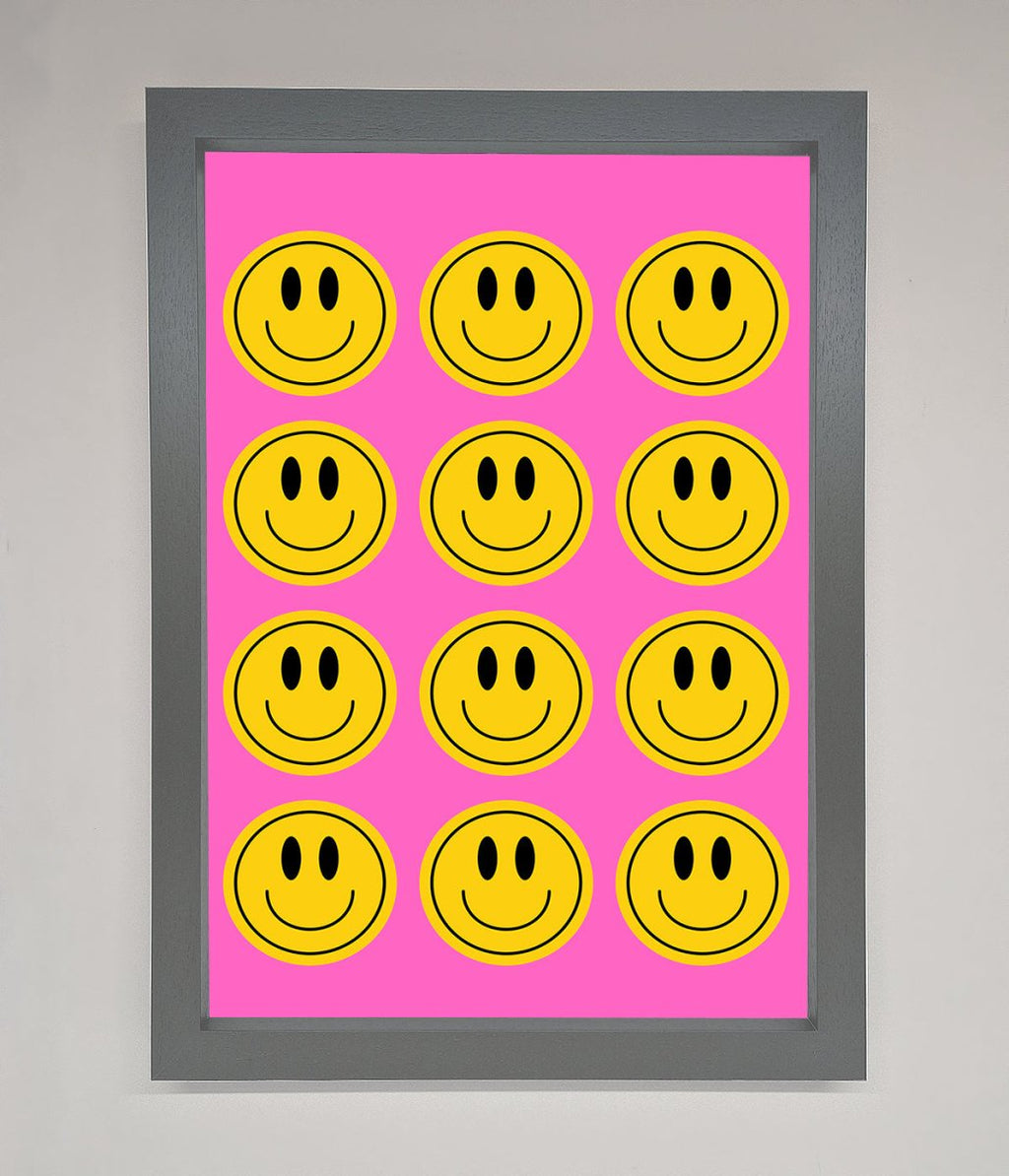 Acid Smile Faces Framed Poster
