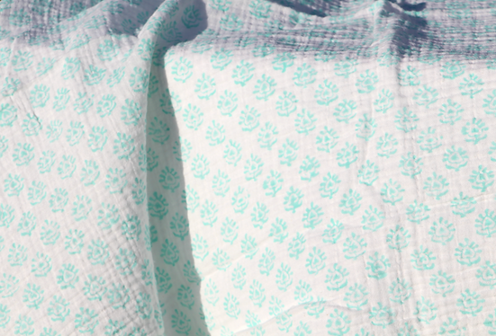 Sea Blue Muslin Swaddle 110cm