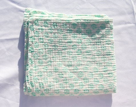 Sea Blue Muslin Swaddle 110cm